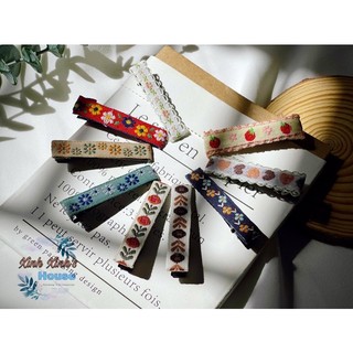 Kẹp vải handmade họa tiết hoa nhí phong cách Vintage