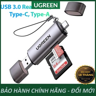 Đầu đọc thẻ usb-c tf/sd siêu nhanh ugreen 50704 cao cấp