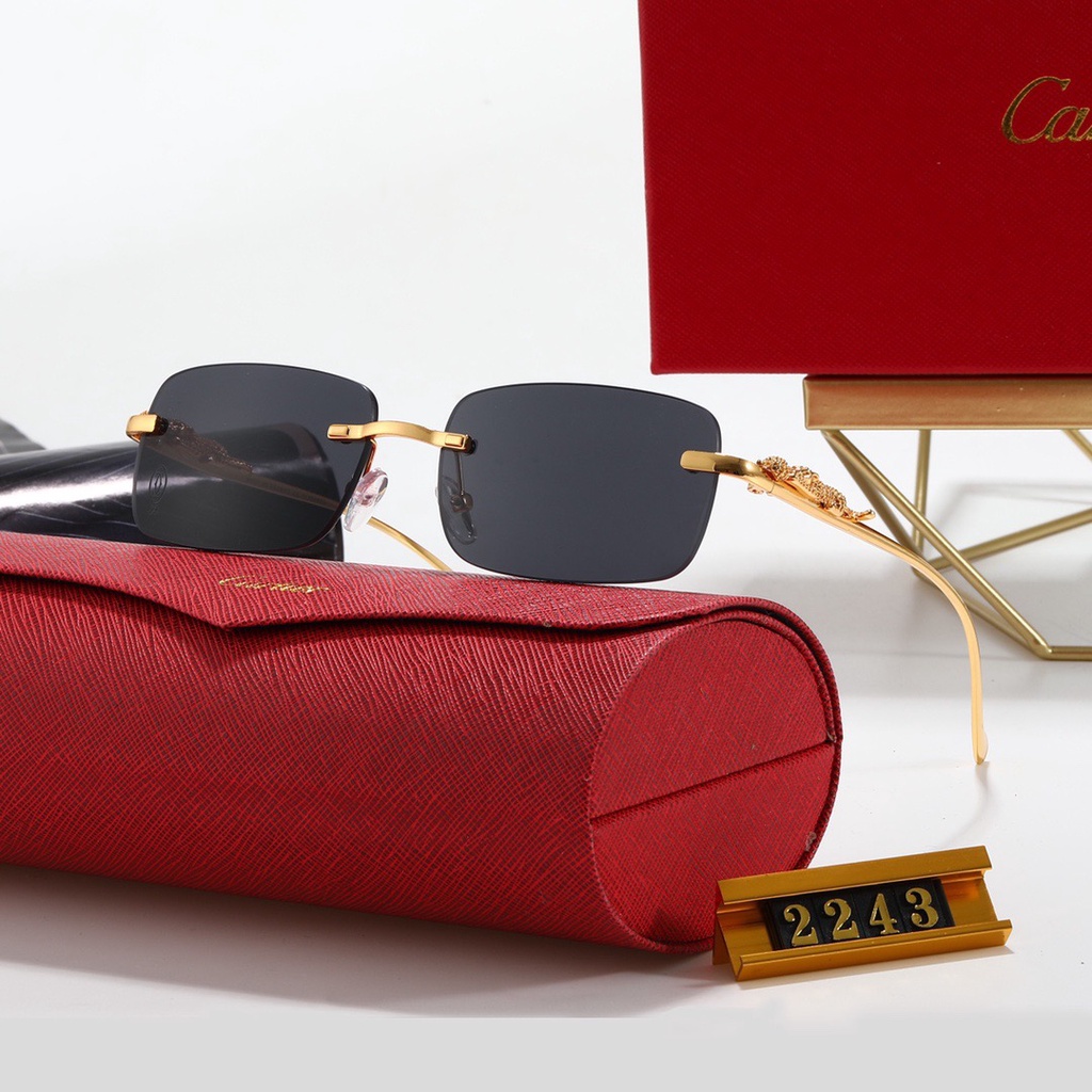 Cartier Kính Mát Gọng Vuông Oversize Chống Tia uv400 Thời Trang Sang Trọng Cho Nam Và Nữ