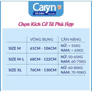 Tã Dán Người Lớn Caryn size M40,L40
