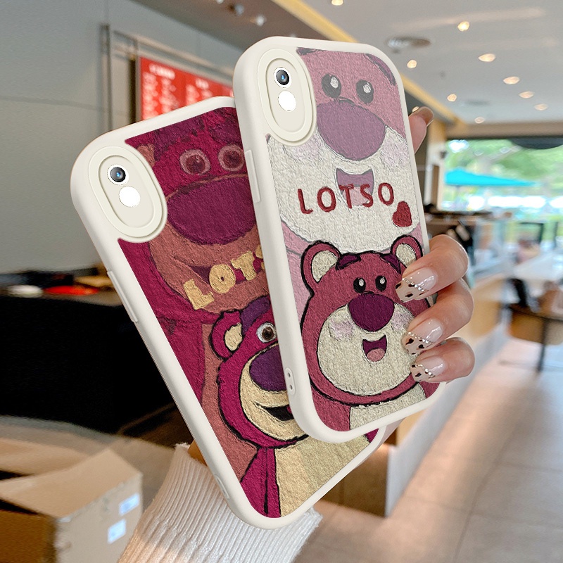 Ốp Điện Thoại Da PU Hình Gấu Dâu Tây Cho Redmi 9A 9i 9AT 9A