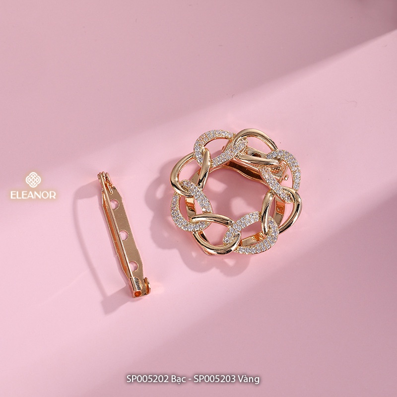 Khuy cài khăn Eleanor Accessories mắt xích đính đá phụ kiện thời trang hot trend 5202