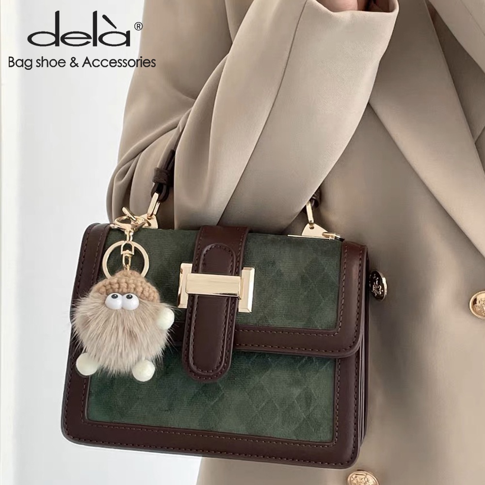 Dela Túi Xách Đeo Chéo Hình Vuông Cỡ Lớn Thiết Kế Tinh Tế Thời Trang Cho Nữ