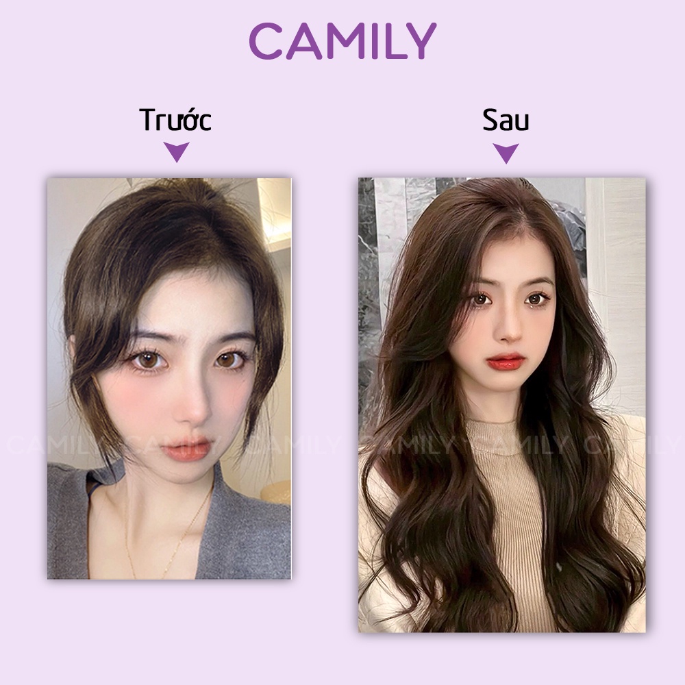 Tóc giả kẹp Camily 3 dải xoăn sóng cao cấp làm dày tóc CM01