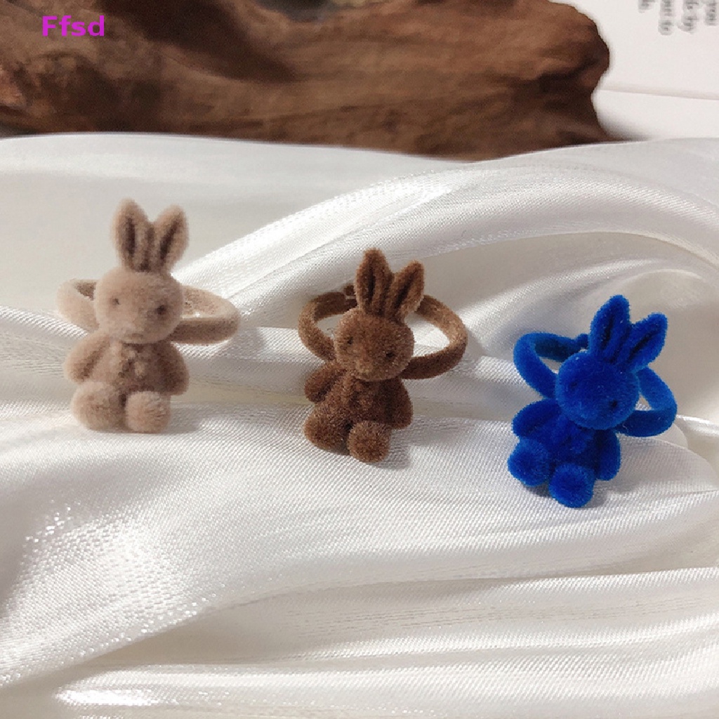 {Ffsd} Nhẫn Hở Hình Thỏ Nhồi Bông Dễ Thương Có Thể Điều Chỉnh Phong Cách Hàn Quốc Làm Quà Tặng Trang Sức Đáng Yêu anillo * Bán Chạy