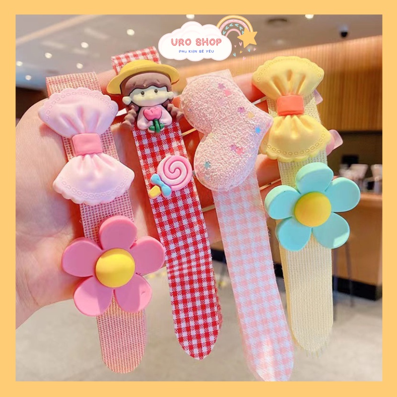 Băng đô cho bé gái phụ kiện tóc cho bé dán cố định tóc mái họa tiết cute dễ thương mã BD