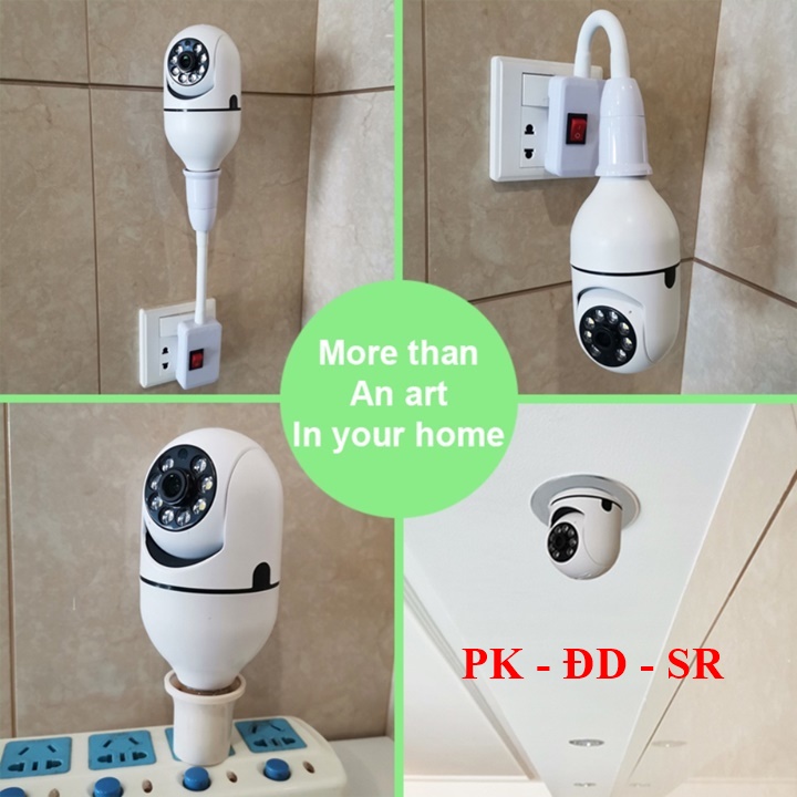 Camera Yoosee HK211 Xài Đui Bóng Đèn 8 Led Xoay 360 Độ 1080P - Siêu Rẻ