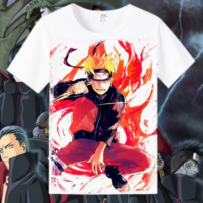 Áo Thun Ngắn Tay Cổ Tròn Dáng Rộng In Hình Anime Naruto Giản Dị Dành Cho Nữ Và Nam