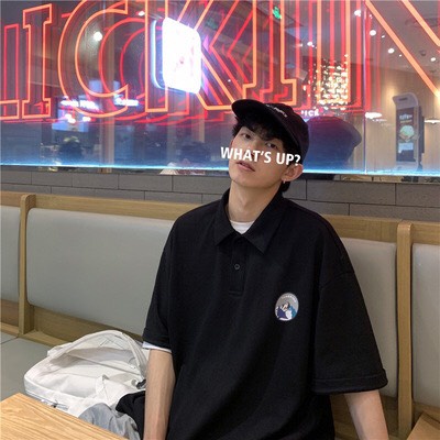 Áo polo nam nữ in họa tiết, áo polo form rộng oversize unisex phong cách trẻ trung