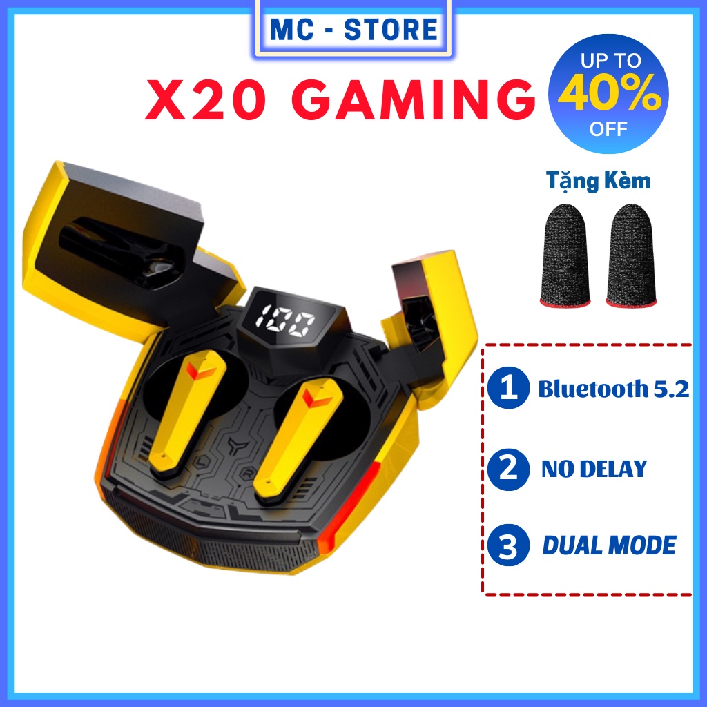 Tai Nghe Gaming Bluetooth 5.3 JX-20 TWS Tai Nghe Chơi Game Không Dây Có Mic Tai Nghe Nhét Tai Siêu Xe Độ Trễ Cực Thấp