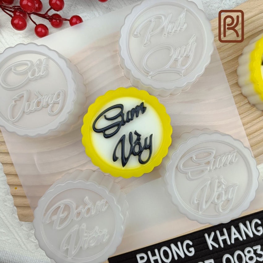 Khuôn nhựa PP Phong Khang làm rau câu chữ đoàn viên, cát tường, sum vầy, phú quý