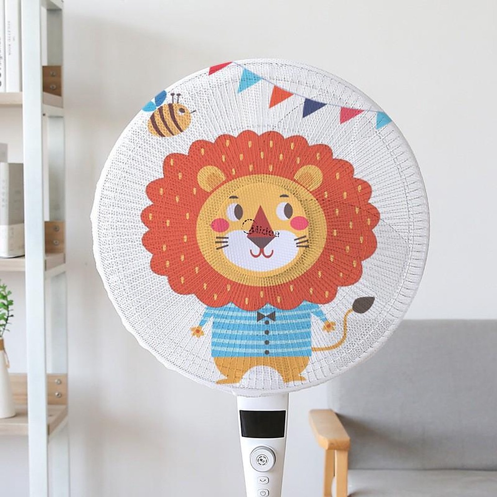Bọc Lồng Quạt Điện An Toàn Cho Bé – Bọc Lưới Vải Có Dây Rút, Mẫu Hoạt Hình Dễ Thương Khủng Long, Doraemon, Siêu Nhân...
