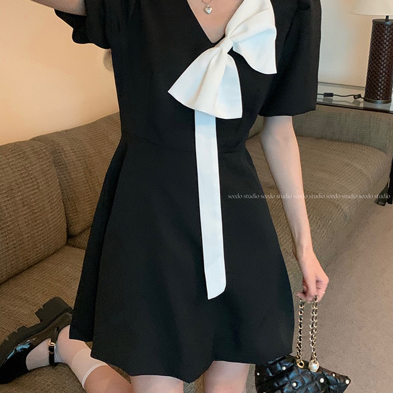 IELGY  Đầm Dáng Ôm Đính Nơ Thời Trang Cao Cấp Cho Nữ