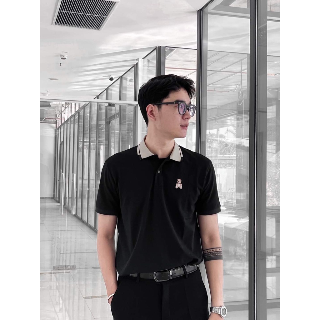 - Áo polo nam thêu hình con gấu còn đen size XL | Aizo Shop