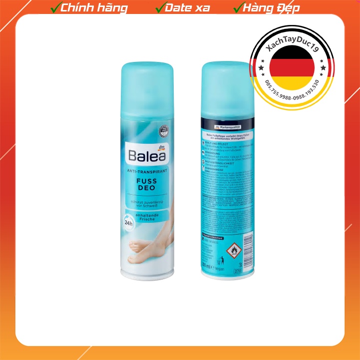 Xịt Khử Mùi Hôi Chân Và Giày Dép Balea 200ml của Đức