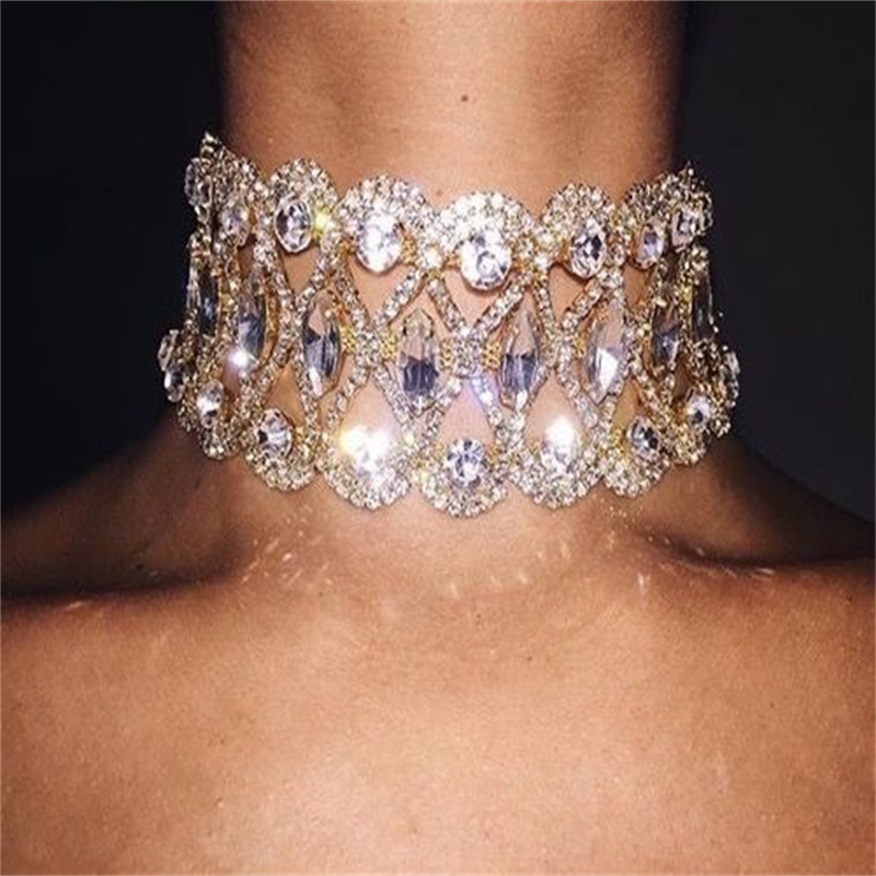 Vòng Cổ Choker Ngắn Đính Đá Pha Lê Phong Cách Âu Mỹ Thời Trang
