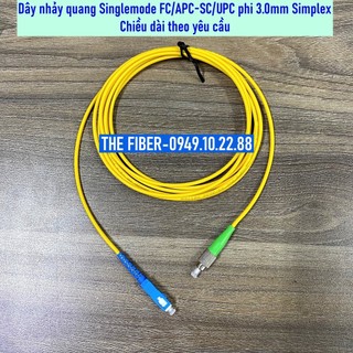 Dây nhảy quang singlemode fc/apc-sc/upc phi 3.0mm simplex - chiều dài theo yêu cầu