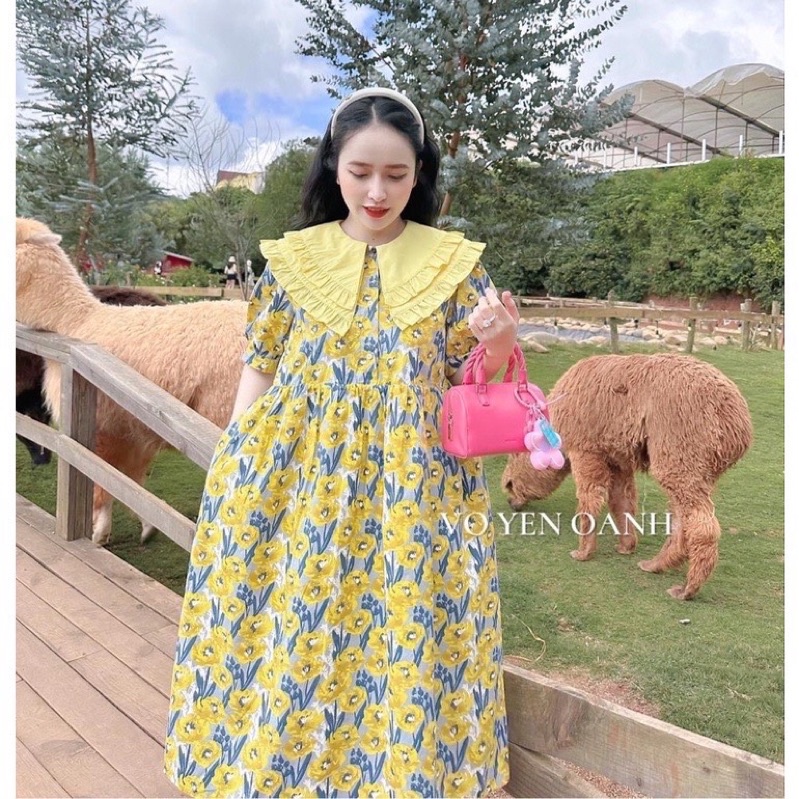 [ 𝐅𝐑𝐄𝐄 𝐒𝐇𝐈𝐏 ] ❤❤️váy hoa xinh suất sắc phom to dài chuẩn mẫu bầu bì bom chen thoải mái màu xinh quá chị em oi Em