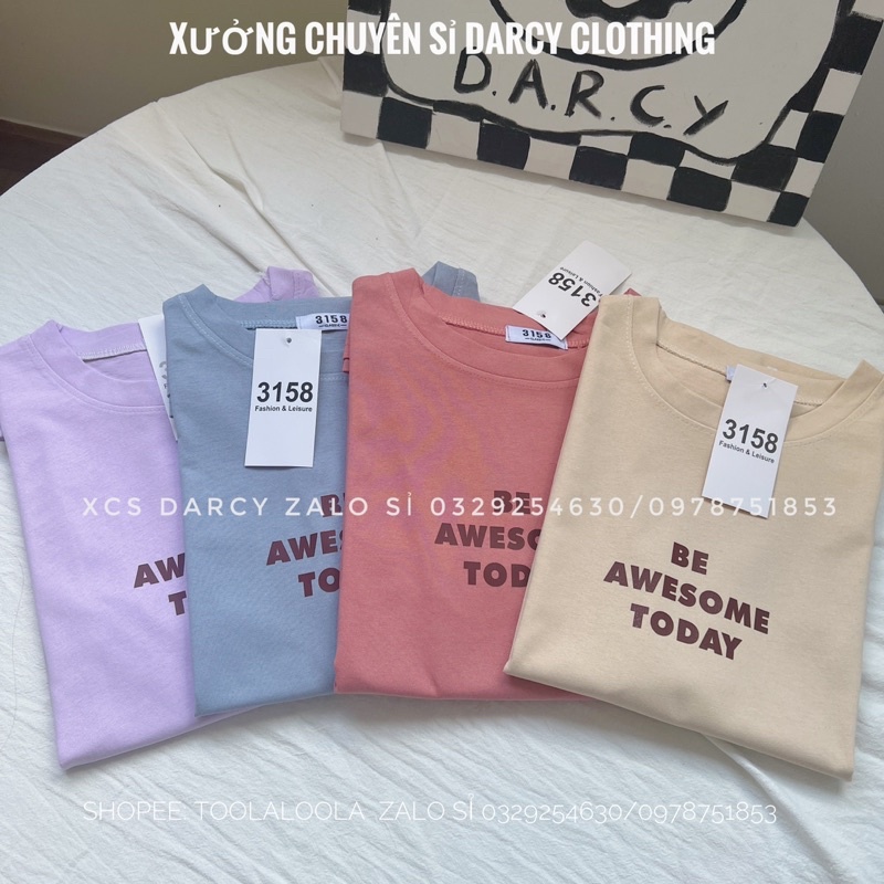 áo thun 3158  FREEHIP  áo phông BE AWESOME TODAY cotton khô unisex nam nữ