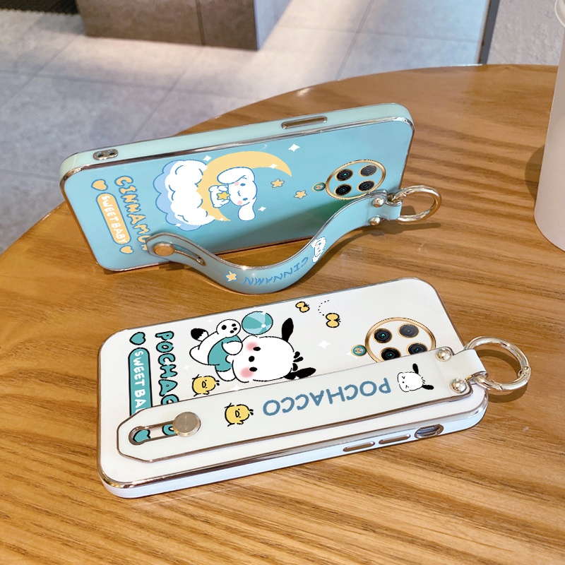 Ốp Điện Thoại Silicon Mềm Siêu Mỏng Mạ Điện Hình Cinnamoroll Có Dây Đeo Cổ Tay Cho Xiaomi Redmi K30 Pro K30 Ultra K30 Pro Zoom Poco F2 Pro