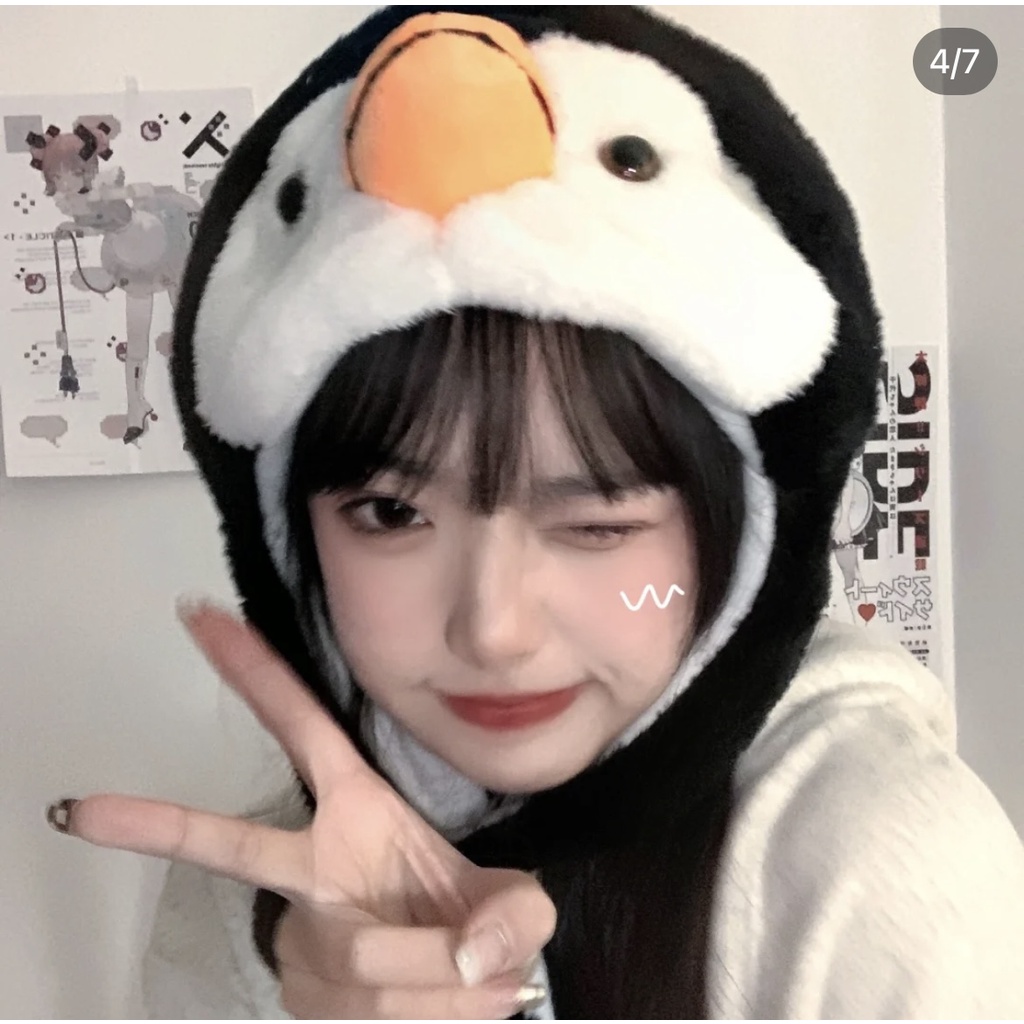 Mũ giữ ấm hình chim cánh cụt hoạt hình