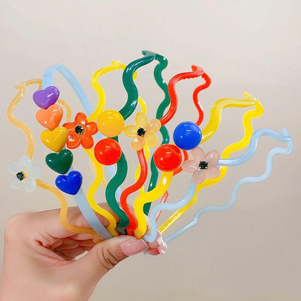 Băng Đô Cài Tóc Đính Hoa Nhựa Resin Đáng Yêu Cho Bé Gái