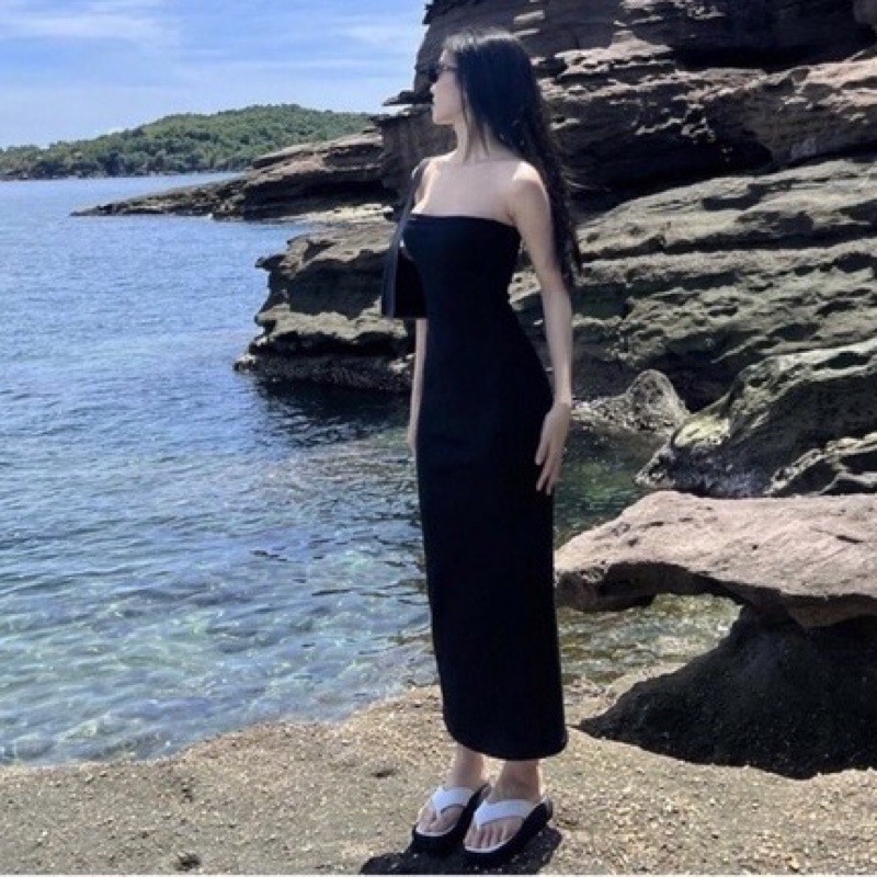 ĐẦM ỐNG GÂN TRUNG ĐẦM BODY NỮ DÁNG DÀI HOT HIT