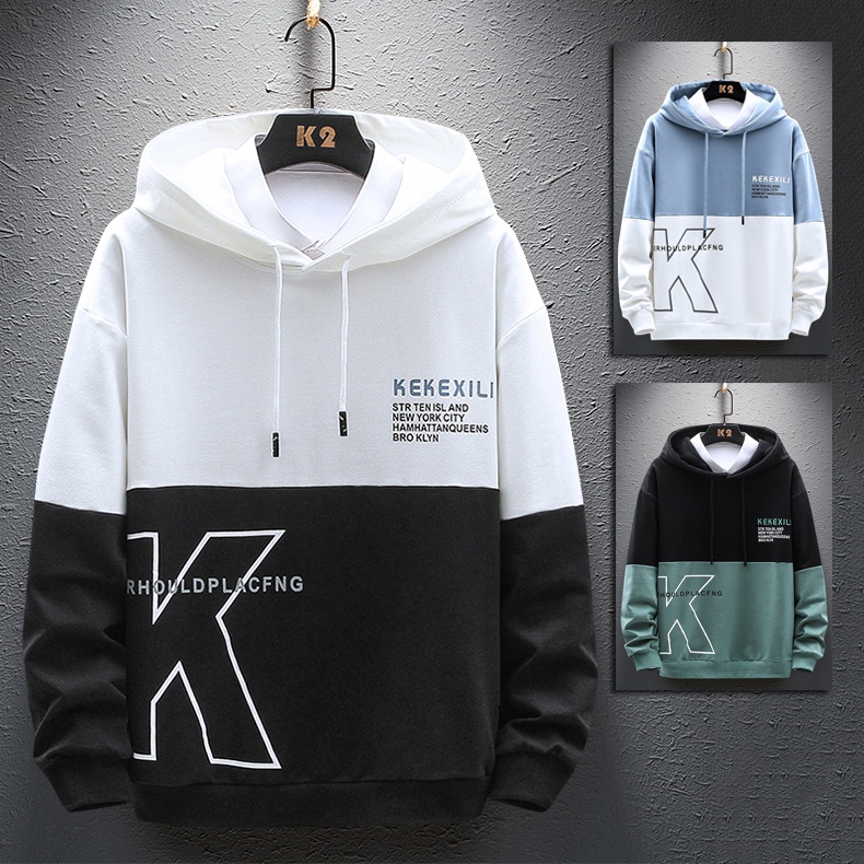 Áo Hoodie Nỉ Nam Nữ Unisex Tay Dài Cổ Tròn Có Mũ Trùm Đầu Họa Tiết Chữ K Thời Trang Zenko MEN TOP 154