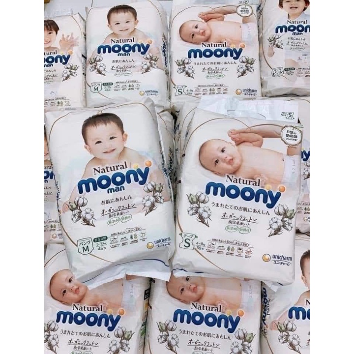 Bỉm Moony Natural trắng nội địa cao cấp đủ size cho bé