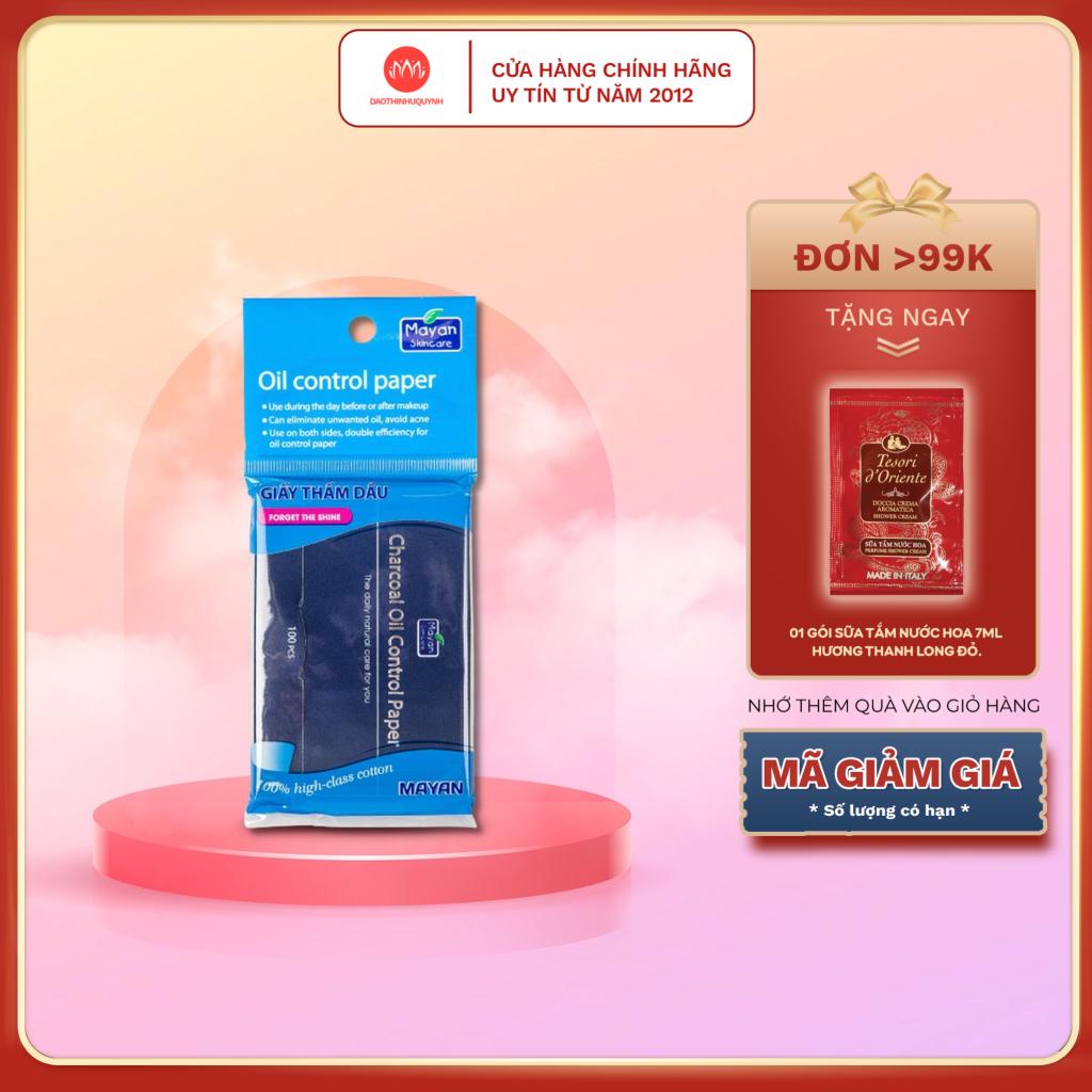 Giấy Thấm Dầu MAYAN Than Hoạt Tính 100 Tờ/Gói Charcoal Oil Control Paper 100Pcs Loại Bỏ Dầu Thừa Và Bụi Bẩn Trên Da Mặt
