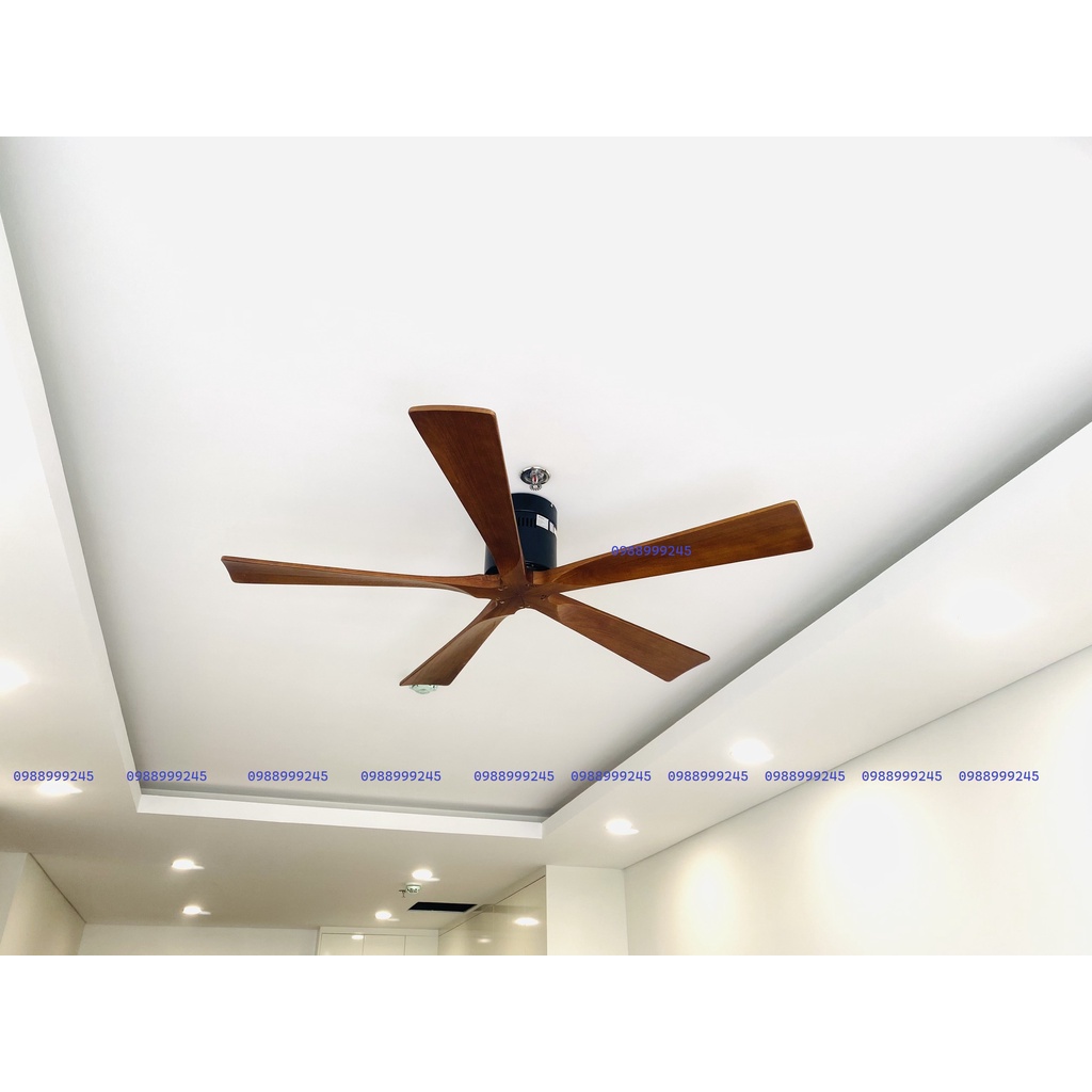 Quạt trần 5 cánh gỗ,quạt trần trang trí loại I dành cho phòng khách - chung cư - khách sạn động cơ DC 6 cấp gió siêu mát