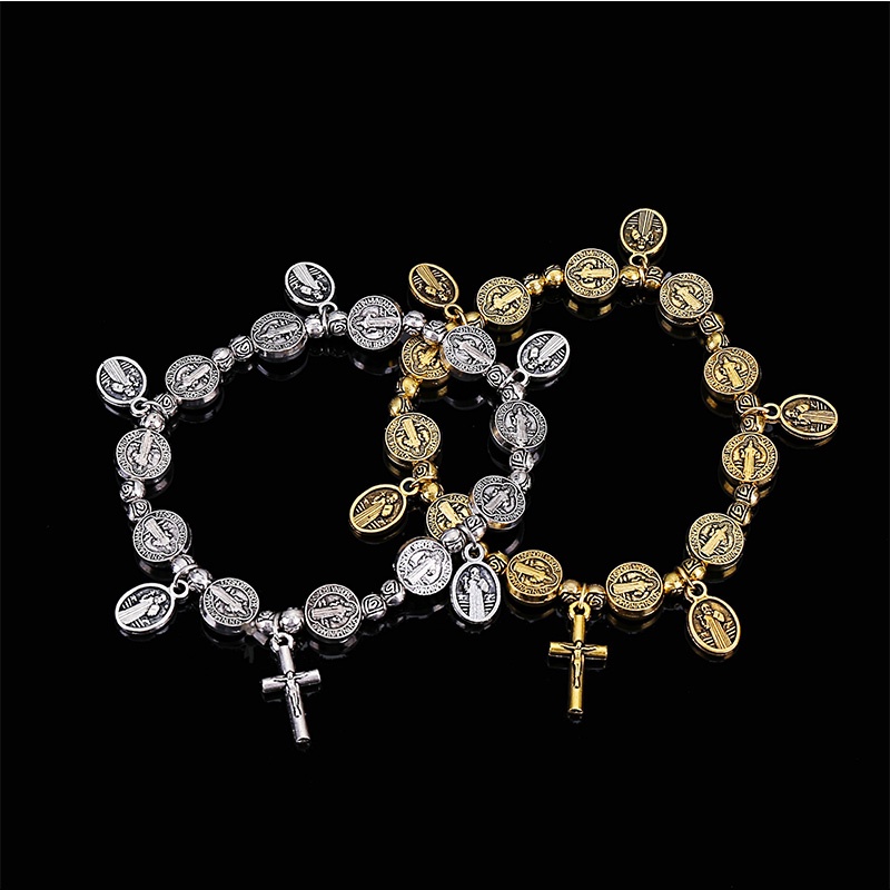 Vòng Tay Thánh Giá Chúa Jesus Rose Center Holy Mercy Biểu Tượng Thánh Giá Thánh Giá Thánh Benedict Rosary