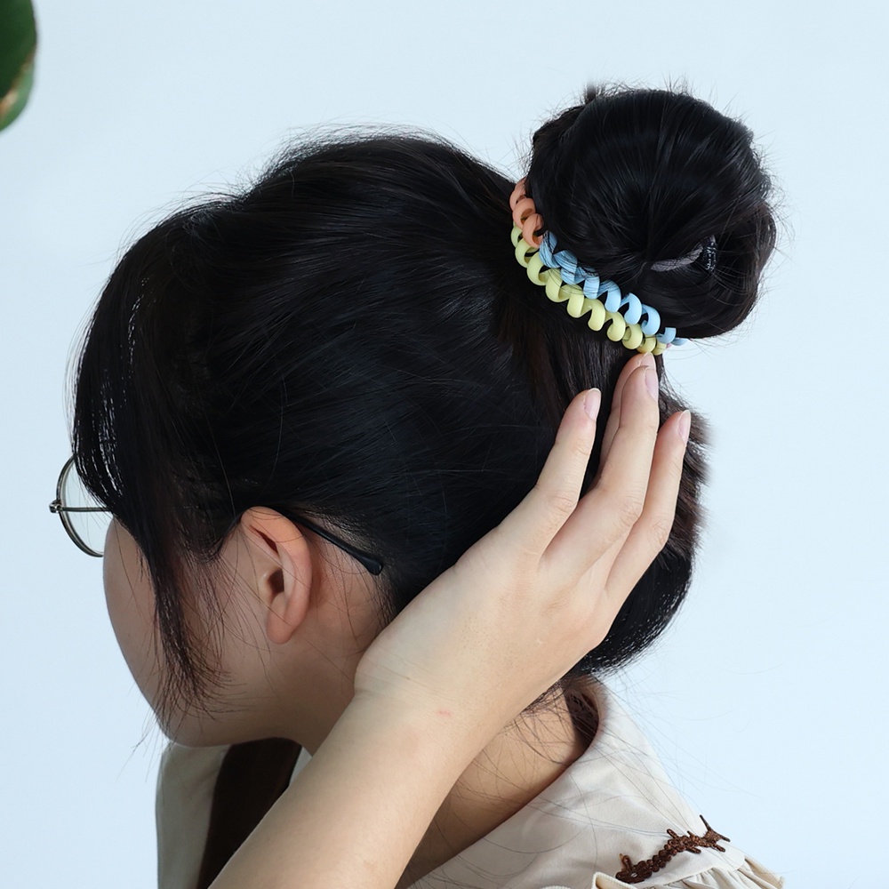 Dây Buộc Tóc Cao Su Co Giãn Phối Màu Đơn Giản Thời Trang