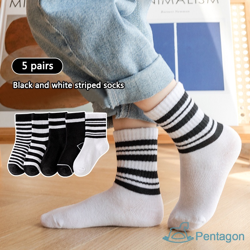 Set 5 Đôi Vớ Cotton Thoáng Khí Họa Tiết Hoạt Hình Cho Bé