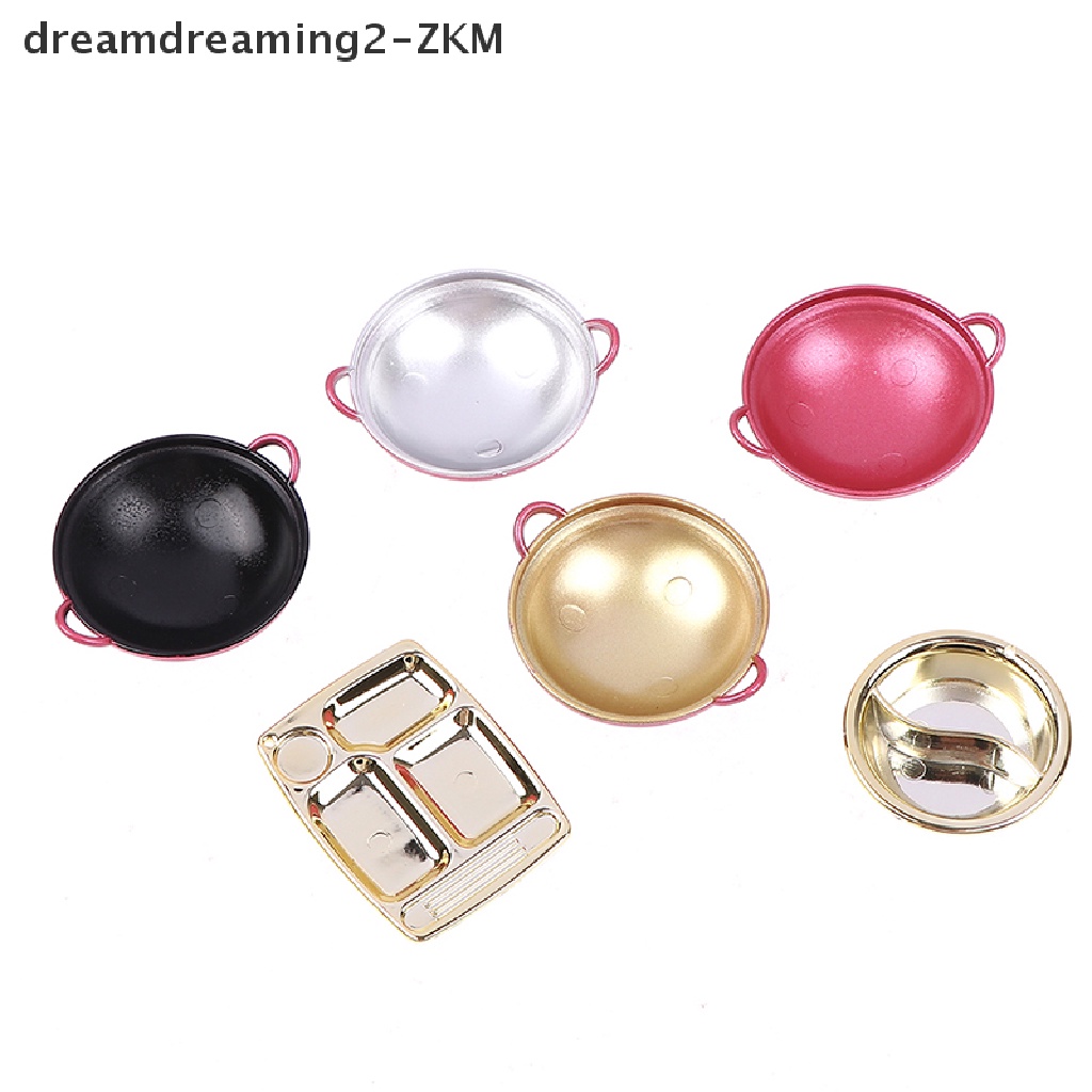 Bộ 3 Món Chén Đĩa &amp; Chảo Ăn Tối Mini Dùng Trang Trí Nhà Búp Bê