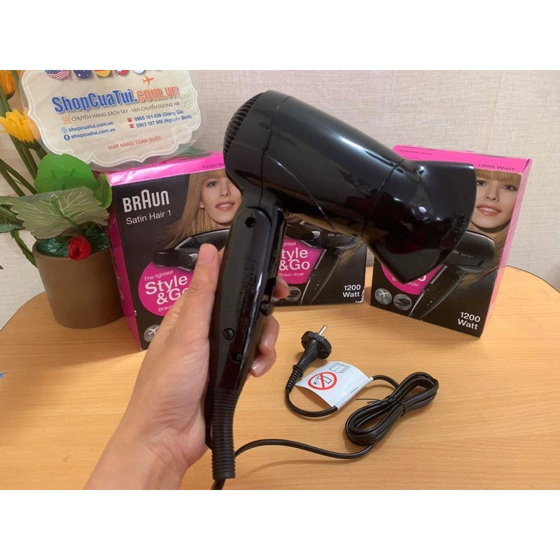 MÁY SẤY TÓC MINI BRAUN  💁‍♀️ MÁY SẤY TÓC DU LỊCH BRAUN SATIN HAIR 1 - Style&Go Dryer.