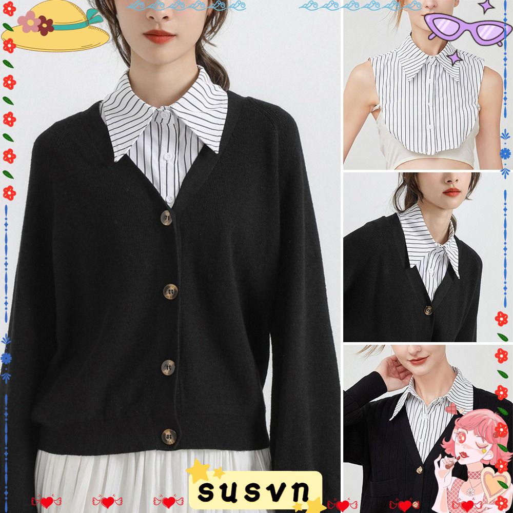 Cổ Áo Sơ Mi Giả Bằng Cotton Kiểu Cổ Điển Cho Nữ
