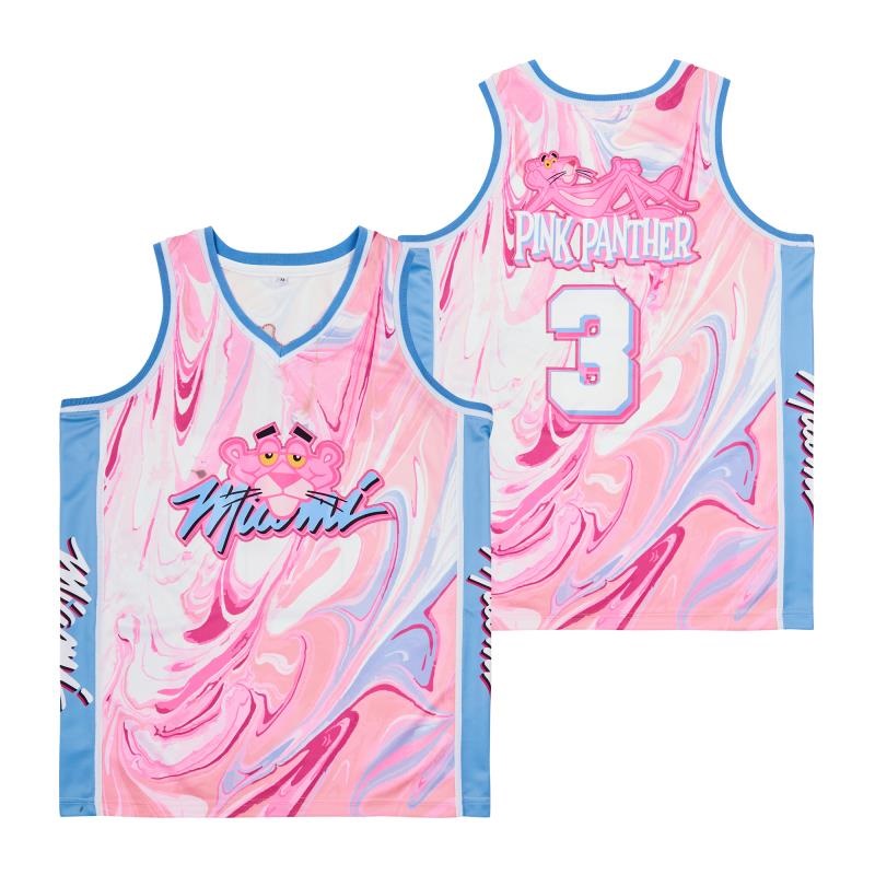 Áo Bóng Rổ In Hình Chú Báo Hồng 3 Phong Cách Hip hop Thời Trang Mùa Hè 2022