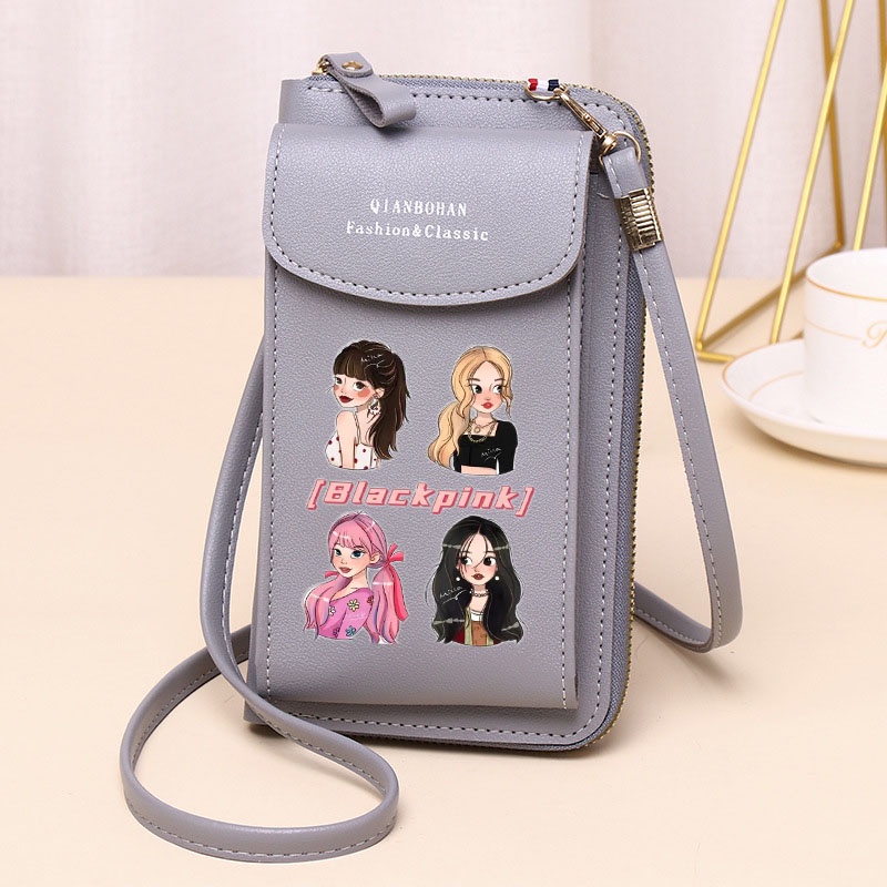 Túi Da Đeo Chéo Vai Đựng Điện Thoại In Hình blackpink Dành Cho Nữ Ví