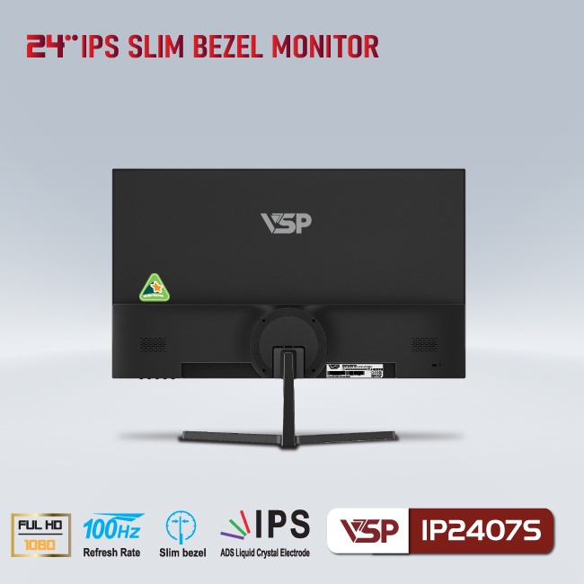 Màn hình VSP IP2407S 24inch (23.8" IPS FHD 100Hz, HDMI+VGA+Audio 3.5) - Hàng chính hãng | BigBuy360 - bigbuy360.vn