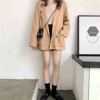[order] áo blazer mỏng thu - đông trơn 2 màu