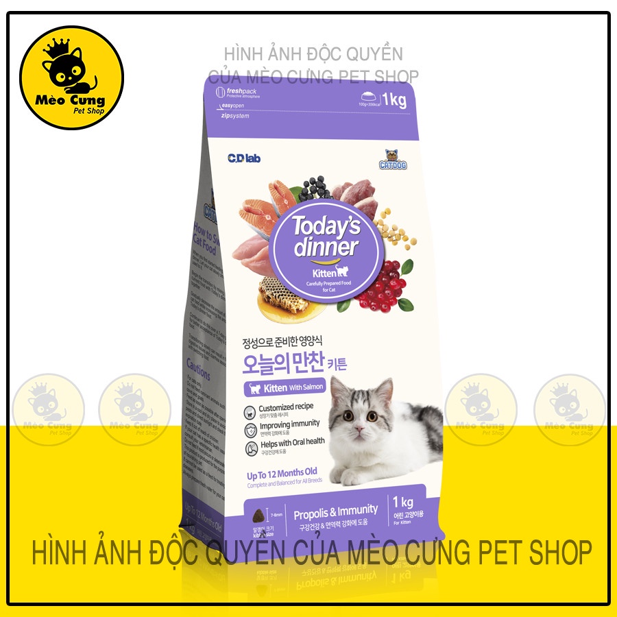 THỨC ĂN HẠT TODAY'S DINNER KITTEN DÀNH CHO MÈO NHỎ- 1kg