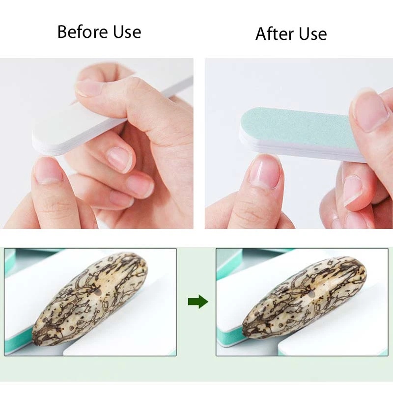 Dụng Cụ Dũa Đánh Bóng Móng Tay Bằng Bọt Biển Màu Vàng / Bạc Mini Tiện Dụng