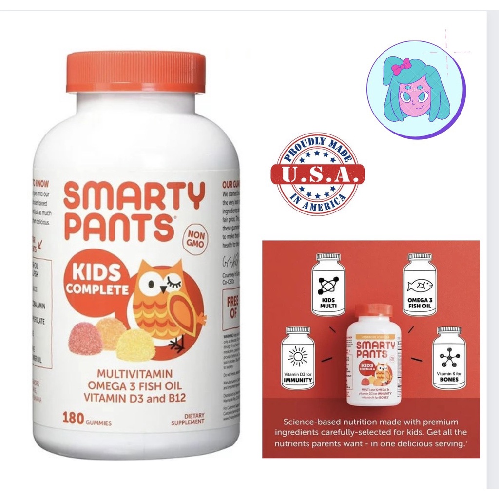 Kẹo dẻo vitamin Smarty Pants Kids cho bé 180 viên