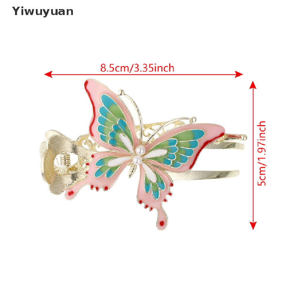 < Yiwuyuan > Kẹp Tóc Đuôi Ngựa Họa Tiết Bướm Sơn Trung Quốc Cổ Điển Phụ Kiện Tóc Đuôi Ngựa Cao Cho Nữ