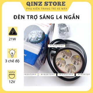 Đèn trợ sáng l4 ngắn 3 chế độ, đèn trợ sáng xe máy qinzstore