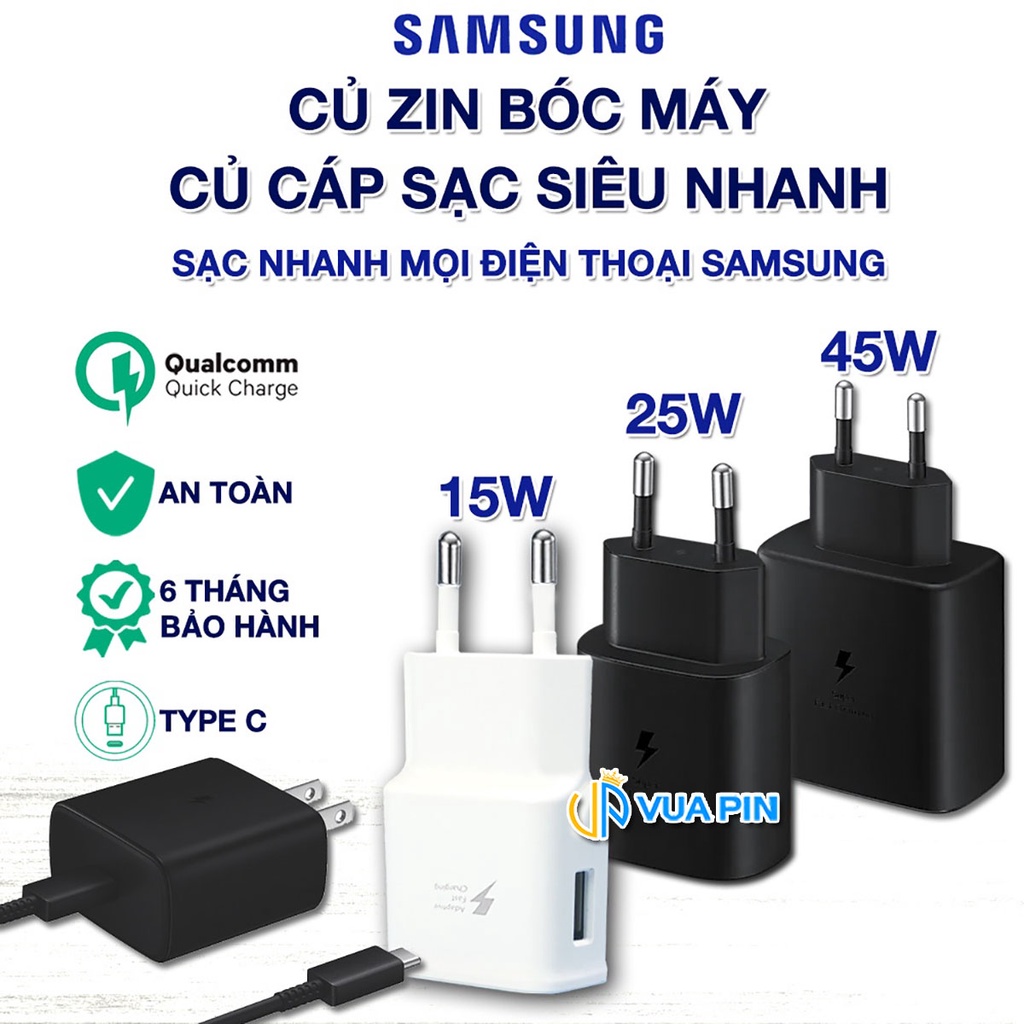 Củ sạc nhanh Samsung 15W 25W 45W 65W chính hãng Samsung