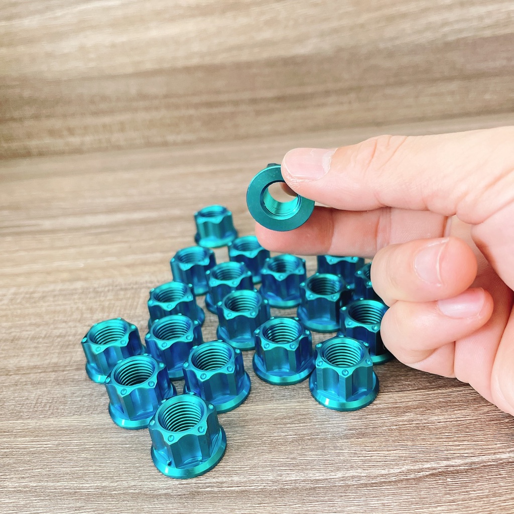 Tán tròn Titan Gr5 6li 8ly 10 li 12 ly 14li lắp phuộc, đĩa tải xích, tăng sên  MÀU LỤC BẢO