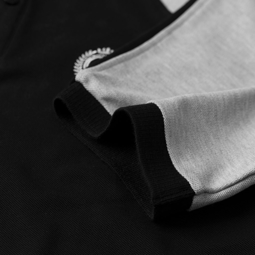 Áo Polo nam phối HUDSON vải cá sấu cotton CMC, nam tính, thanh lịch, sang trọng - POLOMANOR