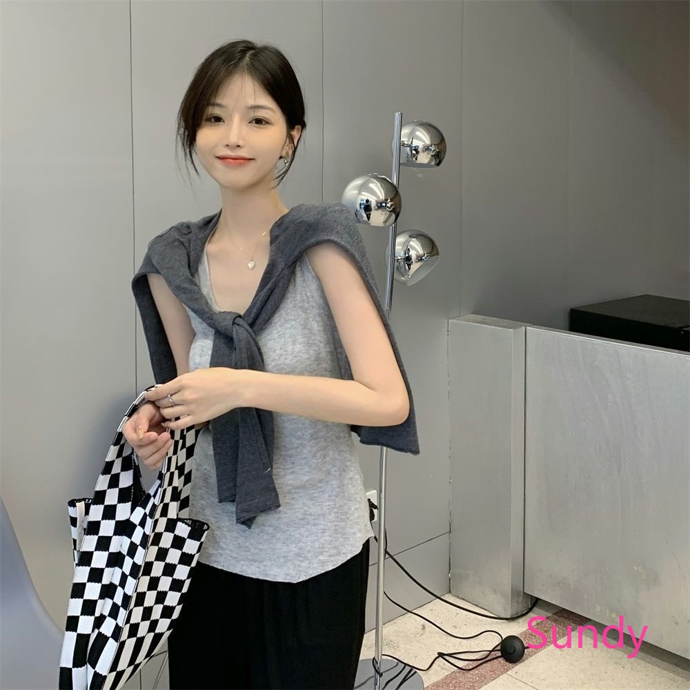 Áo Thun Nữ Dài Tay Màu Xám Thời Trang